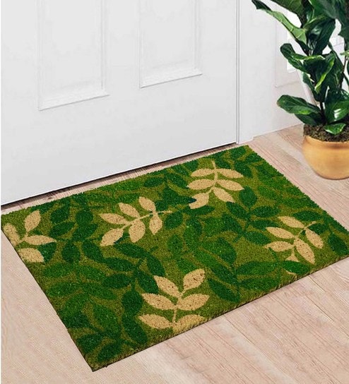 Mohawk Home Striped Utility Mat Green Indoor/Outdoor 36 in. x 48 in. Utility Door Mat