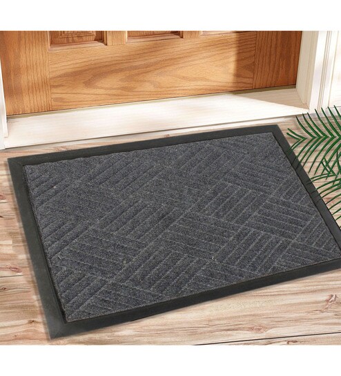 Buy Grey Coir Stain Resistant Door Mats 24 X 16 Inches By Saral