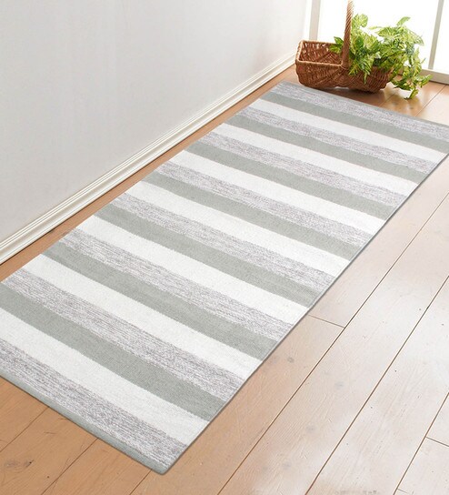 Buy Grey Cotton 68 X 28 Inch Premium Quality Yoga Mat By Saral