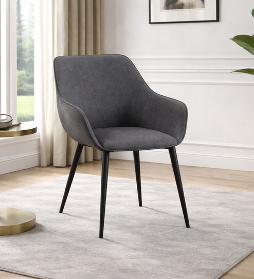 Sarra Fabric Arm Chair In Grey Color