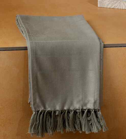 Grey Sateen Haze Striped Bath Towel 75 Cm