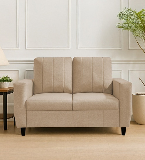 Sato Fabric 2 Seater Sofa In Brown Colour
