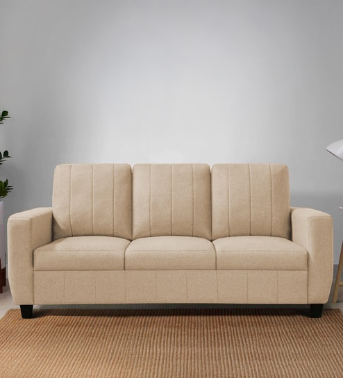 Sato Fabric 3 Seater Sofa In Brown Colour