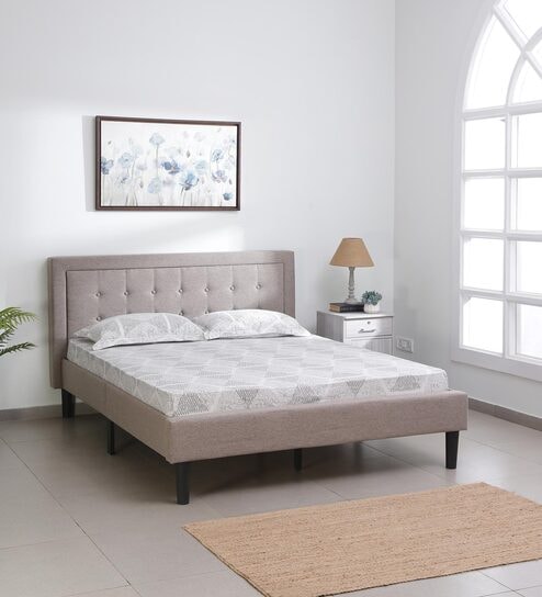 Sawara Queen Size Bed In Harmonic Tan Finish