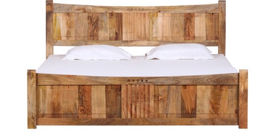 Buy San Marino Solid Wood King Bed with storage in Natural ...