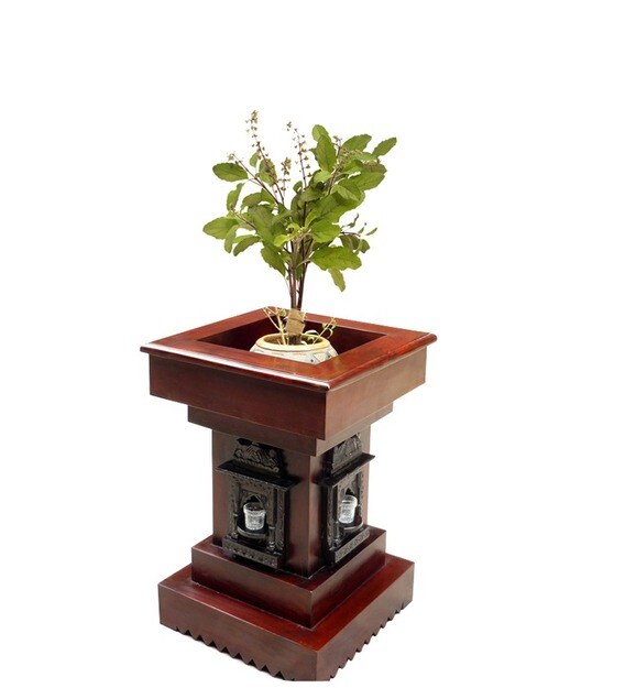 Buy Saffron Carved Tulsi Planter Online - Pots &amp; Planters ...