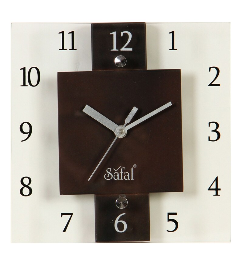 Buy Brown Engineered Wood Analog Wall Clock by Safal Quartz Online