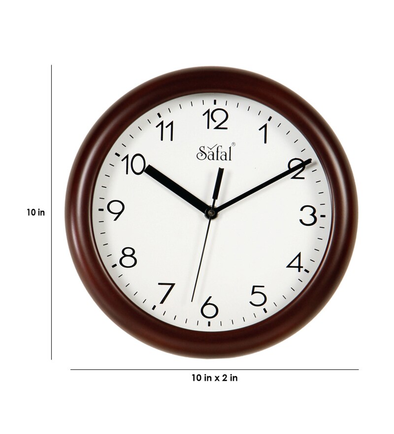 Buy Brown Engineered Wood Analog Wall Clock by Safal Quartz Online