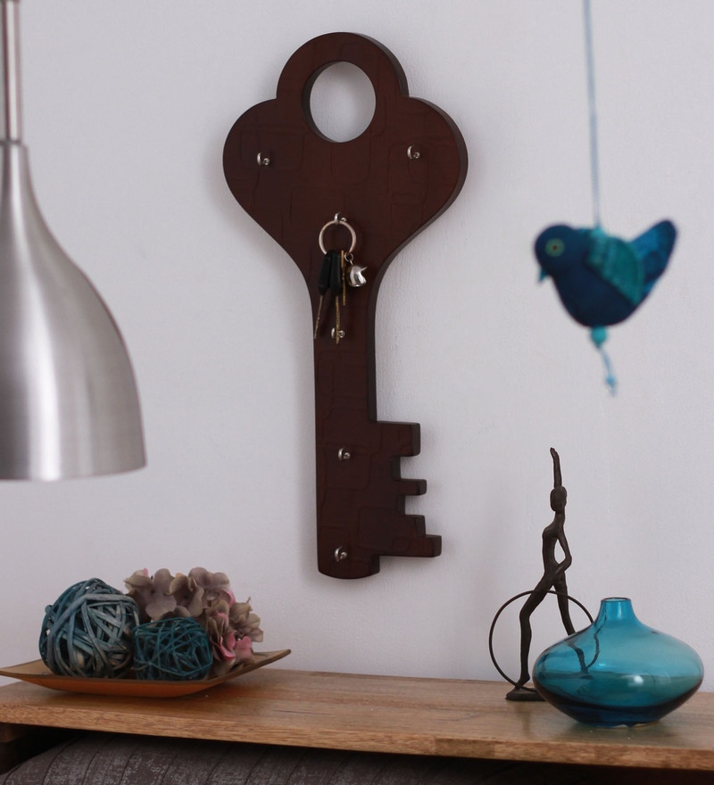 wooden key shaped key holder