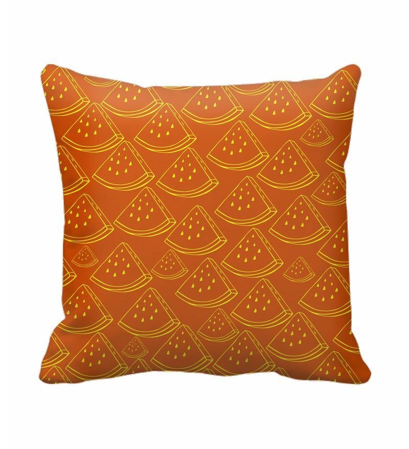 Buy SajawatHomes Dark Yellow Background Cut Watermelon Cushion Cover Online  - Geometric Cushion Covers - Furnishings - Home Decor - Pepperfry Product