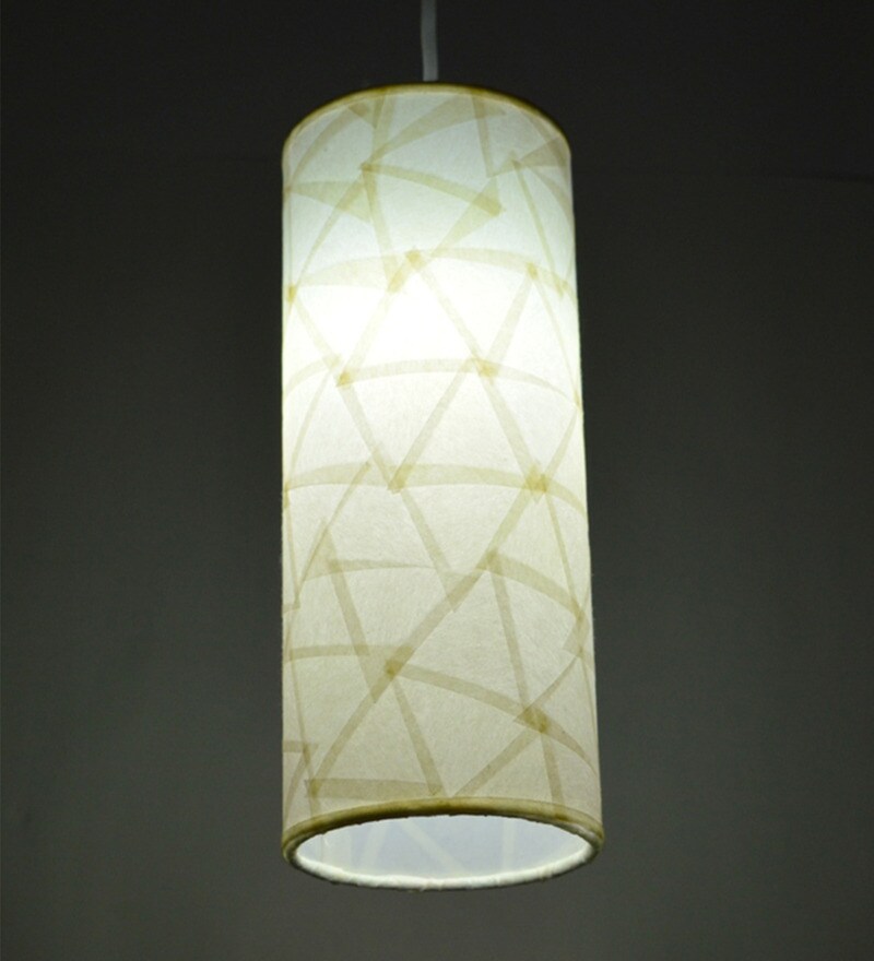 Buy Salebrations White Cylindrical Paper Hanging Lamp Shade Online