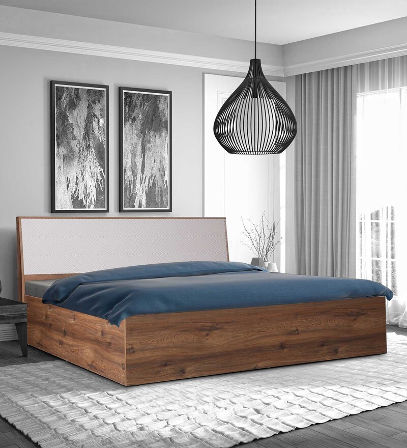 Buy Saville Queen Size Bed with Box Storage in Dark Vogue Colour by