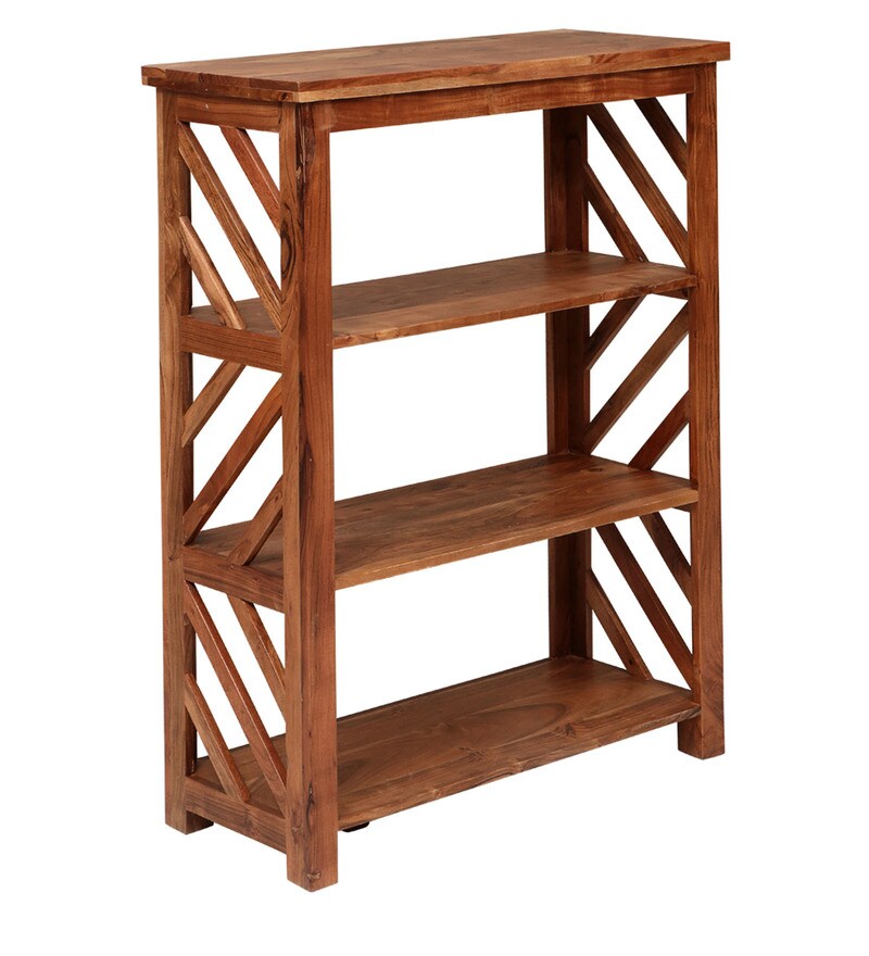 Buy Saylor Solid Wood Book Shelf in Walnut Finish by Evok Online