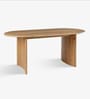 Saanra 6 Seater Dining Table In Light Mango Wire Brush