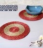 Sabai Grass Red & Brown Dish Coaster Set of 2