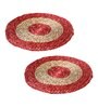 Sabai Grass Red & Brown Dish Coaster Set of 2