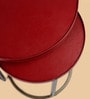 Sable Leather Nest Of Tables In Red Finish (Set Of Two)