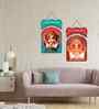 Set of 2  Lord Ganesha Wooden Wall Hanging