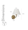 Sadie Shine Brass Metal Finish Wall Light With Pleated Shade