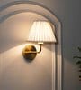 Sadie Shine Brass Metal Finish Wall Light With Pleated Shade