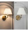 Sadie Shine Brass Metal Finish Wall Light With Pleated Shade