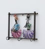 Safa And Lady Hook Multicolour Iron Wall Art