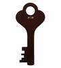Key Shaped Brown Wood Key Holder