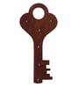Key Shaped Brown Wood Key Holder
