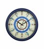 Blue Engineered Wood Analog Wall Clock