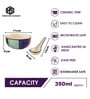 Saffron Indigo Delight Ceramic Bowl Set of 4 (350ml Each)