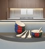 Saffron Indigo Delight Ceramic Bowl Set of 4 (350ml Each)
