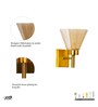 Sagara Single Arm Wall Light in Brass Finish