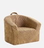 Sage Textured Organic Kids Lounge Chair In Brown Colour
