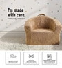 Sage Textured Organic Kids Lounge Chair In Brown Colour