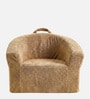 Sage Textured Organic Kids Lounge Chair In Brown Colour
