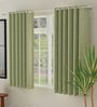 Sage Green Polyester Solid Jacquard 5ft Room Darkening Eyelet Window Curtains (2 Pc)