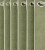 Sage Green Polyester Solid Jacquard 7ft Room Darkening Eyelet Door Curtains (2 Pc)