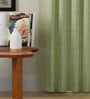 Sage Green Polyester Solid Jacquard 7ft Room Darkening Eyelet Door Curtains (2 Pc)
