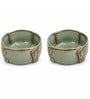 Sage Green Button Ceramic Serving Bowls, 500 Ml (Set Of 2)