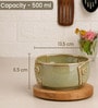 Sage Green Button Ceramic Serving Bowls, 500 Ml (Set Of 2)
