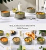 Sage Green Button Ceramic Serving Bowls, 500 Ml (Set Of 2)