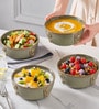Sage Green Button Ceramic Serving Bowl, 500 Ml