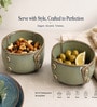 Sage Green Button Ceramic Serving Bowl, 500 Ml
