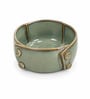 Sage Green Button Ceramic Serving Bowl, 500 Ml
