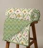 Sage Green Cotton Floral 150 GSM Single Bed AC Room Blanket