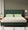 Sage Green Floral 200 TC Cotton Double Bedsheet with 2 Pillow Covers