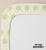 Sage Green Floral 200 TC Cotton King Sized Fitted Bedsheet with 2 Pillow Covers