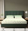 Sage Green Floral 200 TC Cotton Single Bedsheet with 1 Pillow Cover