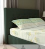 Sage Green Floral 200 TC Cotton Single Bedsheet with 1 Pillow Cover