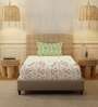 Sage Green Floral 200 TC Cotton Single Bedsheet with 1 Pillow Cover